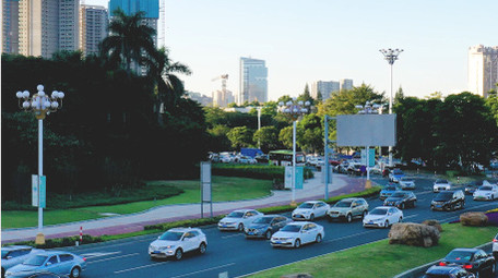 繁忙交通堵车路上车流4K延时