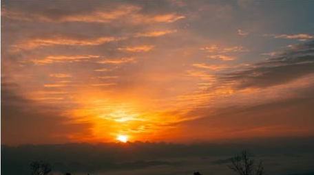 自然风光朝霞日出云海大自然实拍延时摄