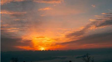 自然风光朝霞日出云海大自然实拍延时摄