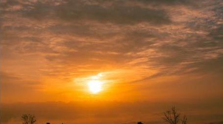 自然风光朝霞日出云海大自然实拍延时摄