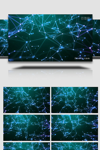 发光蓝色数字点线网络科技感背景视频素材图片