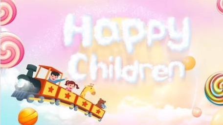 卡通梦幻天空小火车童年时光背景视频