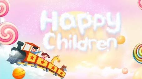 卡通梦幻天空小火车童年时光背景视频