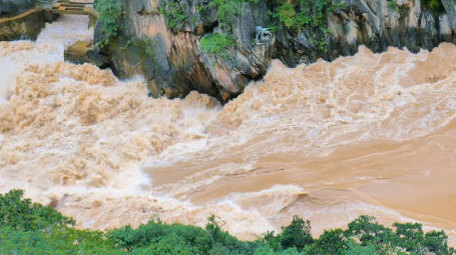 云南虎跳峡激流洪水4K实拍