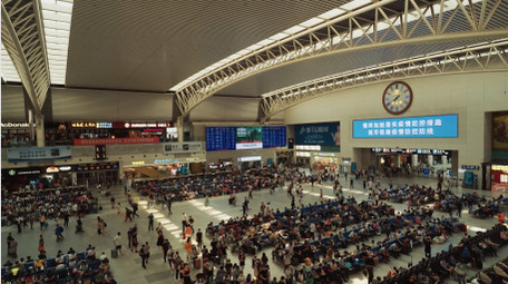 交通简约高铁客运火车站人来人往4k实拍