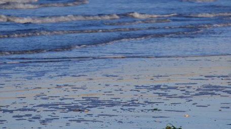 海洋大海波涛汹涌海浪翻滚拍打岸边礁石
