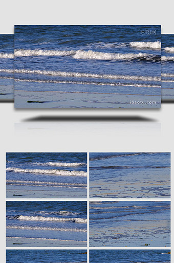 海洋大海波涛汹涌海浪翻滚拍打岸边礁石图片