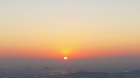 早晨东边太阳升起城市日出4K延时