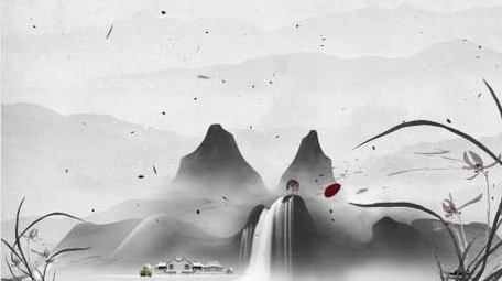 中国风水墨山水背景视频素材