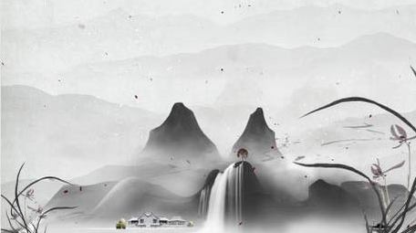 中国风水墨山水背景视频素材