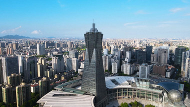 城市<strong>地标杭州</strong>环球中心商业区4K大气航拍