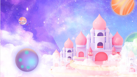 梦幻卡通气泡城堡背景视频AE模板