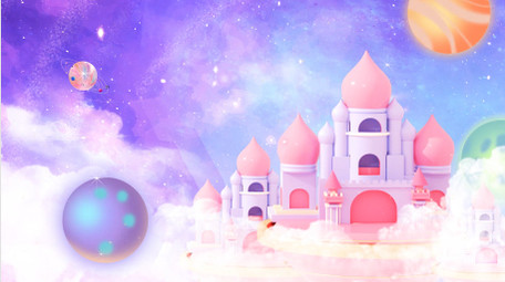 梦幻卡通气泡城堡背景视频AE模板