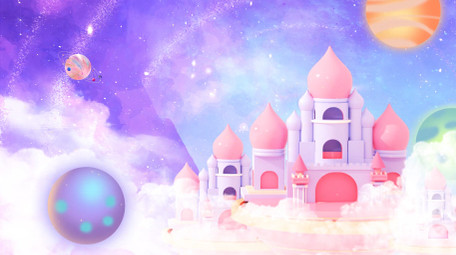 梦幻卡通气泡城堡背景视频AE模板