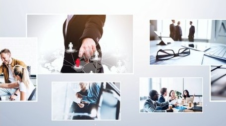 简约明亮科技图文logo汇聚ae模板