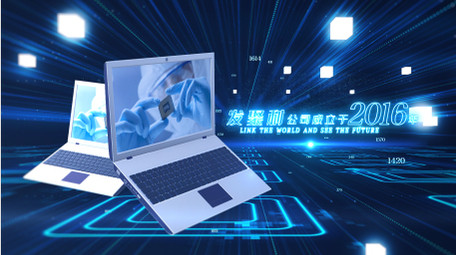 大气高端电脑产品企业数据图文展示AE模板