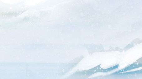 古风水墨冬季山水雪景背景视频