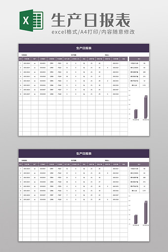 生产日报表excel模板图片