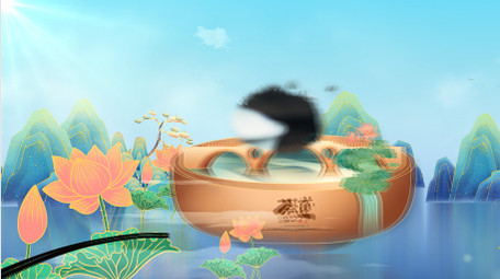 水墨卷轴国潮鎏金中国茶文化片头AE模板