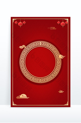 国风边框背景 中国风红色背景 新年背景图片