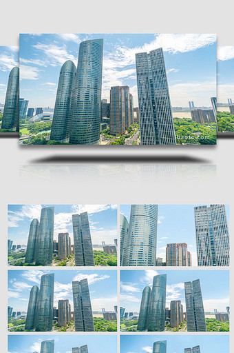 城市地标杭州钱江新城国贸大厦8K移动延时图片