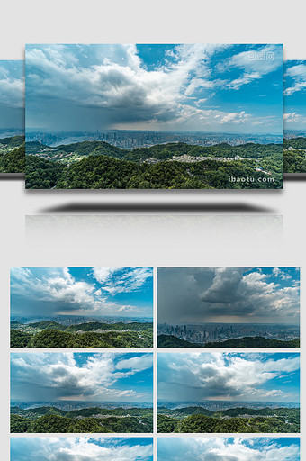 城市震撼重庆城区天空变化暴雨阵雨4k延时图片