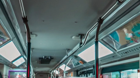 公共交通大气公交车内视角夜间行驶延时摄影