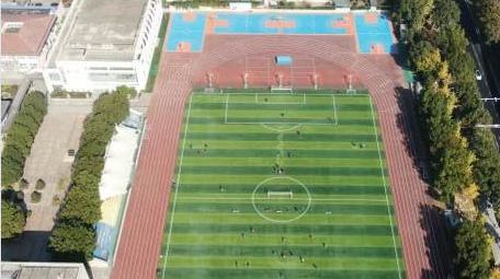 大气校园运动场运动锻炼航拍