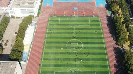 大气校园运动场运动锻炼航拍