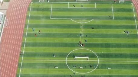 大气校园运动场运动锻炼航拍