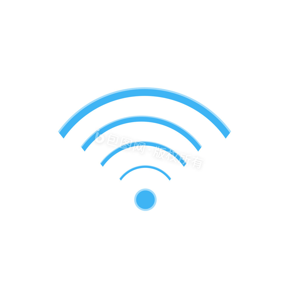 WiFi无线网信号蓝色图标动图GIF图片