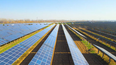 <strong>乡村</strong>光伏发电产业园清洁能源4K航拍