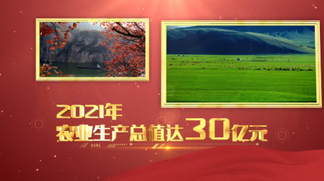 红色党政业绩数据年终报告AE模板