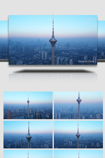 天津城市地标建筑天塔航拍4K图片