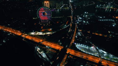 城市夜景广州地标广州圆航拍视频