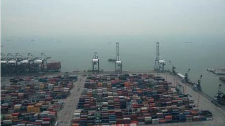 集装箱广州南沙海洋港口航拍