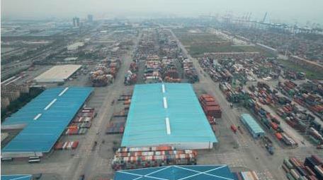 集装箱广州南沙海洋港口航拍