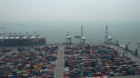 集装箱广州南沙海洋港口航拍