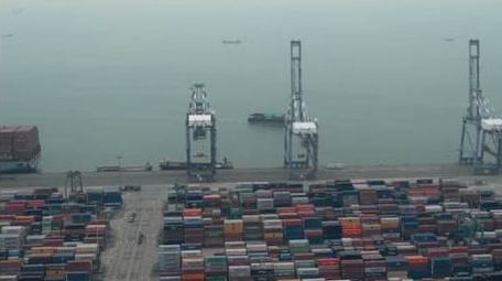 集装箱广州南沙海洋港口航拍
