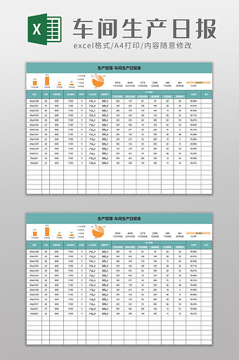 车间生产日报表excel模板图片