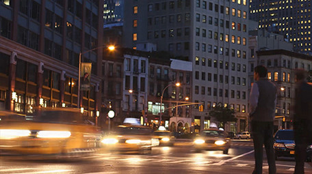 交通延迟酷炫实拍街道城市夜晚人车流动