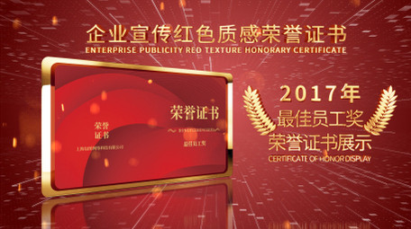 企业宣传大气红色荣誉证书图文包装AE模板