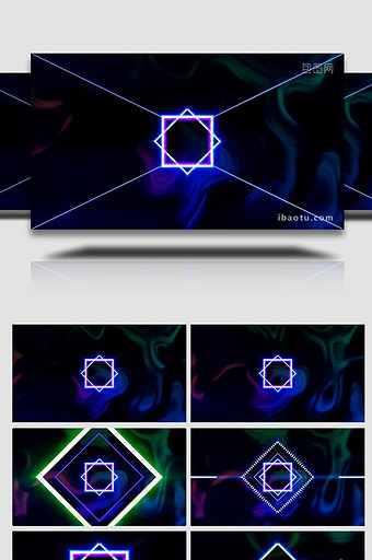 霓虹几何酸性金属背景视频素材图片