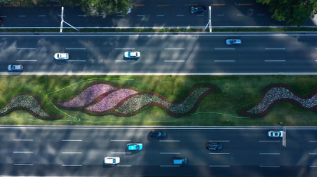 城市交通震撼深圳深南大道密集车流航拍