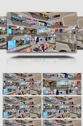 商场商超购物中心逛街购物室内人流延时摄影图片