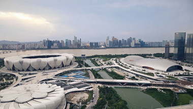 城市<strong>地标杭州</strong>奥利匹克公园钱塘江4K航拍