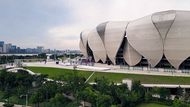 城市<strong>地标杭州</strong>奥体中心奥林匹克公园4K航拍