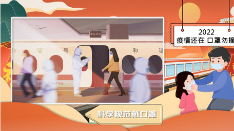 虎年春节春运返乡防疫宣传图文AE模板