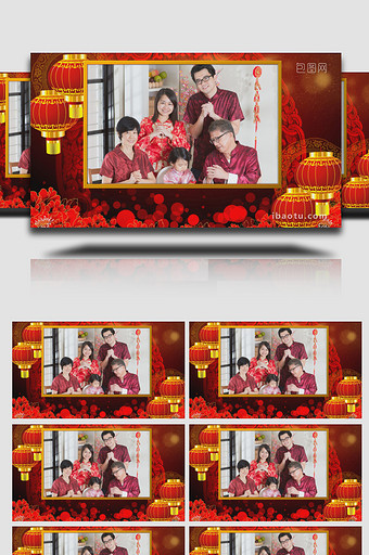 拜年视频框喜庆春节素材（带通道）图片