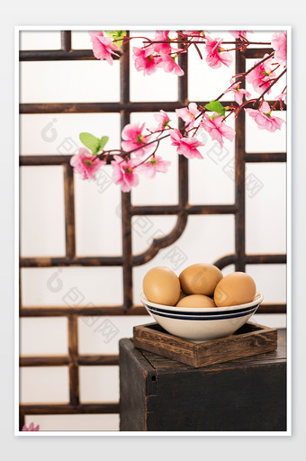 鸡蛋元宵配料中式新春背景图片